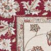 5' X 8' Ivory And Red Floral Medallion Area Rug