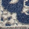 5' X 8' Blue And Ivory Floral Medallion Area Rug