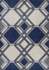 5' X 8' Blue Ivory And Gray Geometric Area Rug