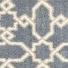 3' X 5' Slate Blue And Ivory Geometric Area Rug