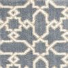 3' X 5' Slate Blue And Ivory Geometric Area Rug