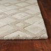 7' Ivory And Brown Wool Geometric Hand Tufted Runner Rug