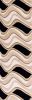 7' Beige And Black Wool Abstract Hand Tufted Runner Rug