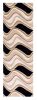 7' Beige And Black Wool Abstract Hand Tufted Runner Rug