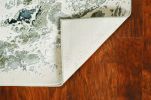 7' X 10' Silver And Black Abstract Area Rug