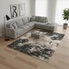 6' X 9' Black and Silver Area Rug