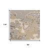 7' X 10' Sand Gray And Beige Abstract Area Rug