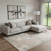 7' X 10' Sand Gray And Beige Abstract Area Rug