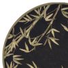 5' Black Green And Brown Wool Tropical Botanical Hand Tufted Round Rug