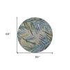 6' Blue and Gray Round Wool Hand Tufted Area Rug