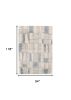 7' X 9' Ivory and Blue Area Rug