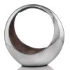 16" Silver and Brown Buffed Aluminum Tabletop Sculpture
