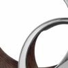 16" Silver and Brown Buffed Aluminum Tabletop Sculpture