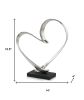 16" Raw Silver And Black Heart Sculpture