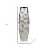 14" Aluminum Silver Faceted Geometric Cylinder Table Vase