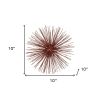 10" Red Iron Decorative Spiky Sphere Tabletop Sculpture