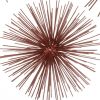 10" Red Iron Decorative Spiky Sphere Tabletop Sculpture