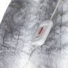 50" X 60" Gray And White Heated Electric Striped Throw Blanket