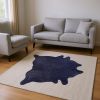 5' X 7' Navy Blue Cowhide Area Rug