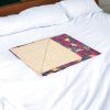 50" X 70" Blue and Pink Kantha Cotton Floral Throw Blanket with Embroidery