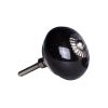 Set of Eight Black And Silver Ceramic Drawer Pull Knobs