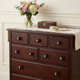 Set of Eight Black And Silver Ceramic Drawer Pull Knobs