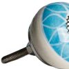 Set of Twelve Aqua White And Silver Geometric Ceramic Drawer Pull Knobs