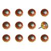 Set of Twelve Yellow And Black Floral Ceramic Drawer Pull Knobs
