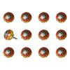 Set of Twelve Yellow And Black Floral Ceramic Drawer Pull Knobs