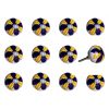 Set of Twelve Blue And Yellow Floral Ceramic Drawer Pull Knobs