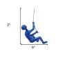 6" X 3" Blue Resin Climbing Man Hanging Dimensional Sculpture