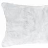 5" X 12" X 20" 100% Natural Rabbit Fur White Pillow