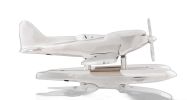 7" Nickel Metal Hand Painted Model Airplane Tabletop Sculpture