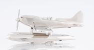 7" Nickel Metal Hand Painted Model Airplane Tabletop Sculpture