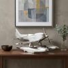 7" Nickel Metal Hand Painted Model Airplane Tabletop Sculpture