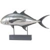 15" Silver Resin Hand Painted Figurine