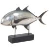 15" Silver Resin Hand Painted Figurine