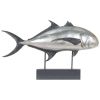 15" Silver Resin Hand Painted Figurine
