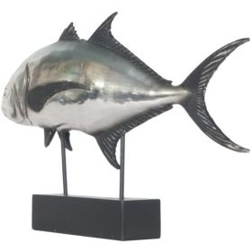 15" Silver Resin Hand Painted Figurine