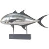 15" Silver Resin Hand Painted Figurine