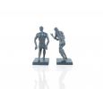 11" Dark Gray Resin Hand Painted Figurine