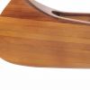 7" Brown Solid Wood Hand Painted Model Boat
