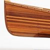 6" Brown Solid Wood Hand Painted Model Boat