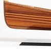 6" Brown Solid Wood Hand Painted Model Boat