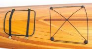 5" Brown Solid Wood Hand Painted Model Boat