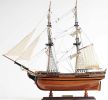 24" Brown Solid Wood Hand Painted Boat Model Boat
