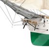 25" Green And White Solid Wood Hand Painted Model Boat