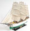 25" Green And White Solid Wood Hand Painted Model Boat