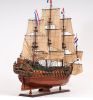 26" Brown Solid Wood Hand Painted Model Boat