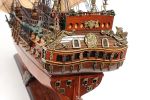 26" Brown Solid Wood Hand Painted Model Boat